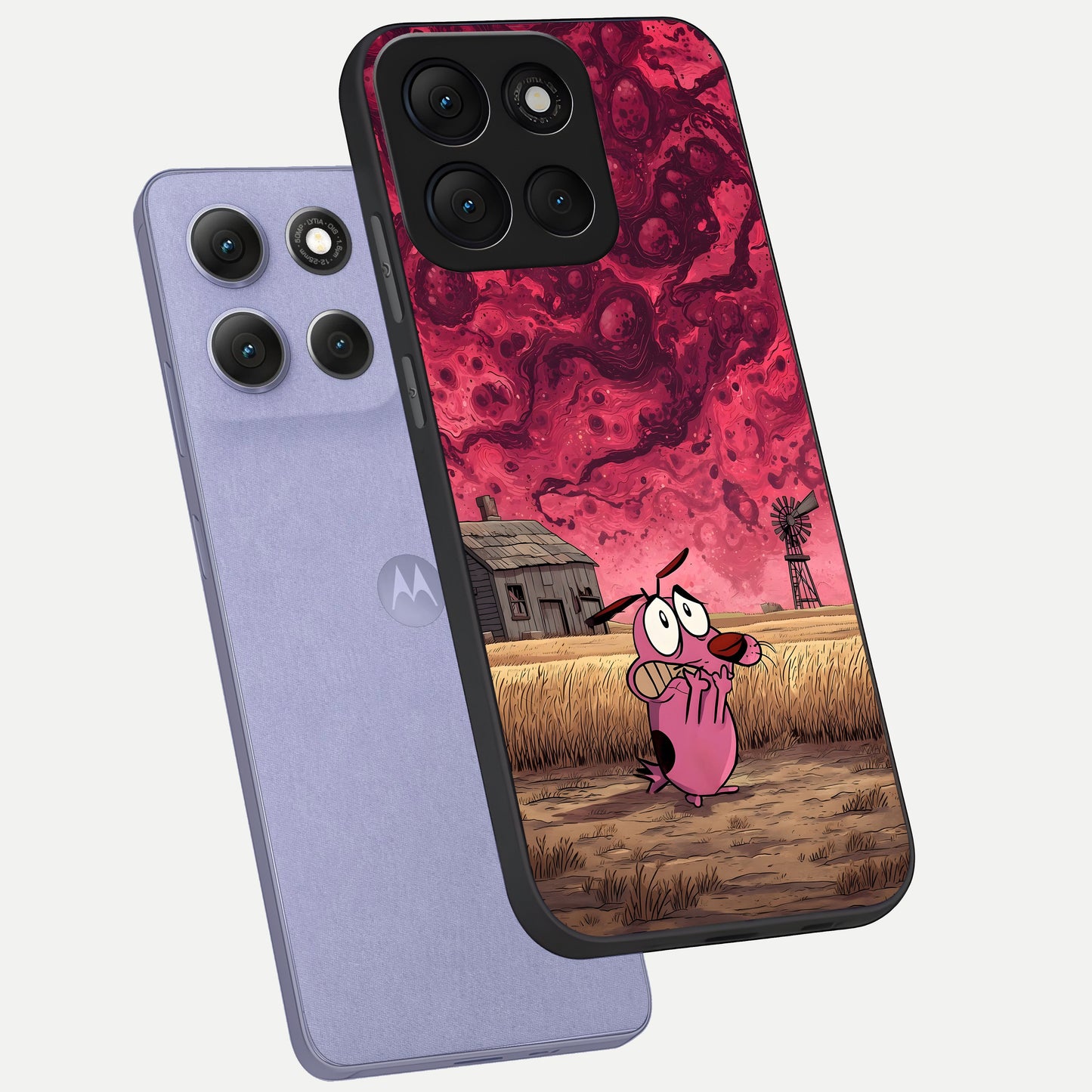  Courage Under Sky phone case For Moto G86 Power showing premium glass back cover with detailed artwork