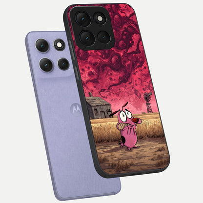  Courage Under Sky phone case For Moto G86 Power showing premium glass back cover with detailed artwork