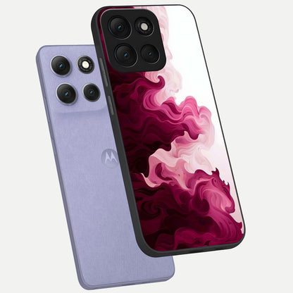  Crimson Wave Flow phone case For Moto G86 Power showing premium glass back cover with detailed artwork
