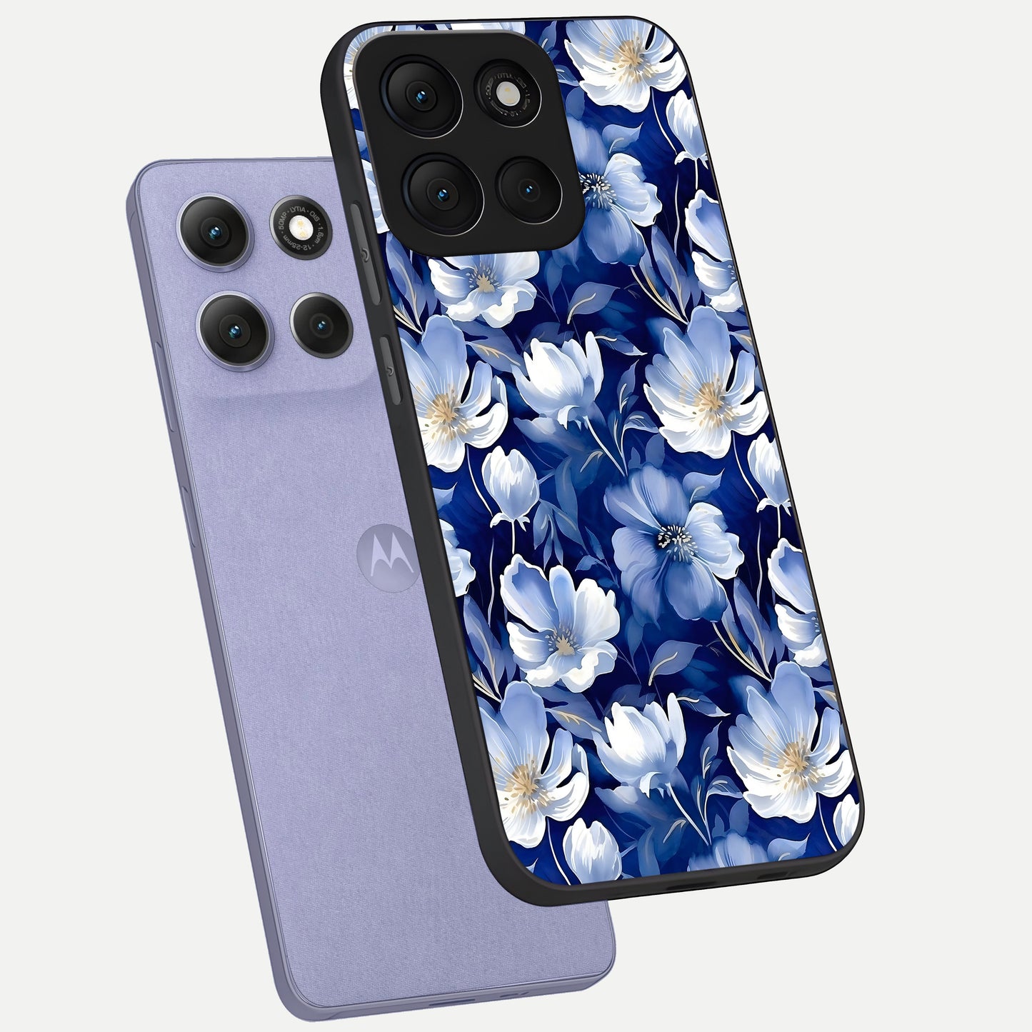  Cute Floral Patterns phone case For Moto G86 Power showing premium glass back cover with detailed artwork