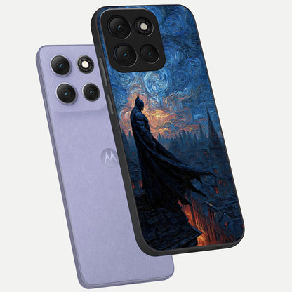  Dark Knight Dusk phone case For Moto G86 Power showing premium glass back cover with detailed artwork