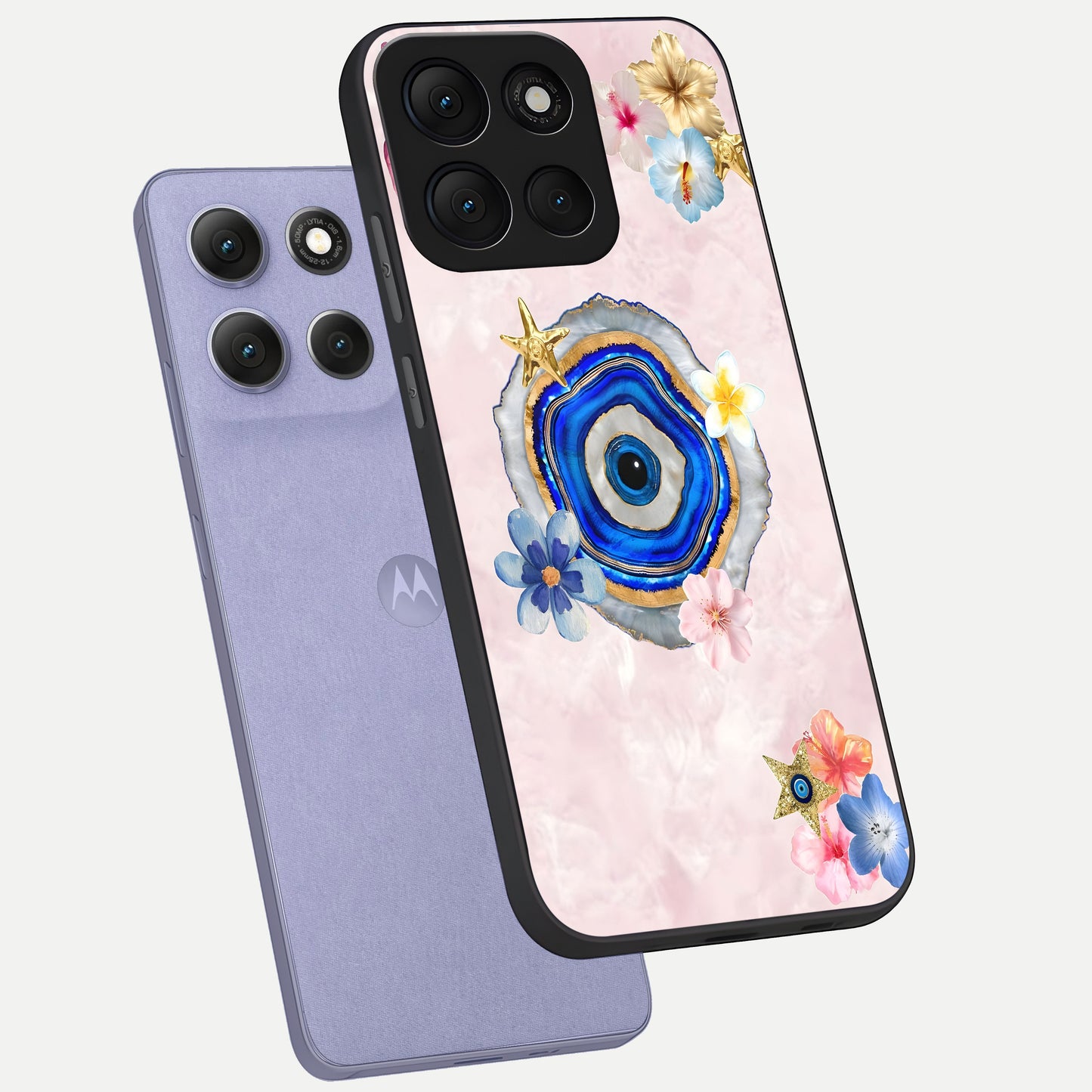  Divine Aura Bloom phone case For Moto G86 Power showing premium glass back cover with detailed artwork