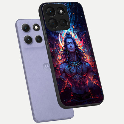  Divine Fire Shiv phone case For Moto G86 Power showing premium glass back cover with detailed artwork