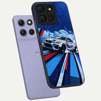  Drift Power Rush phone case For Moto G86 Power showing premium glass back cover with detailed artwork
