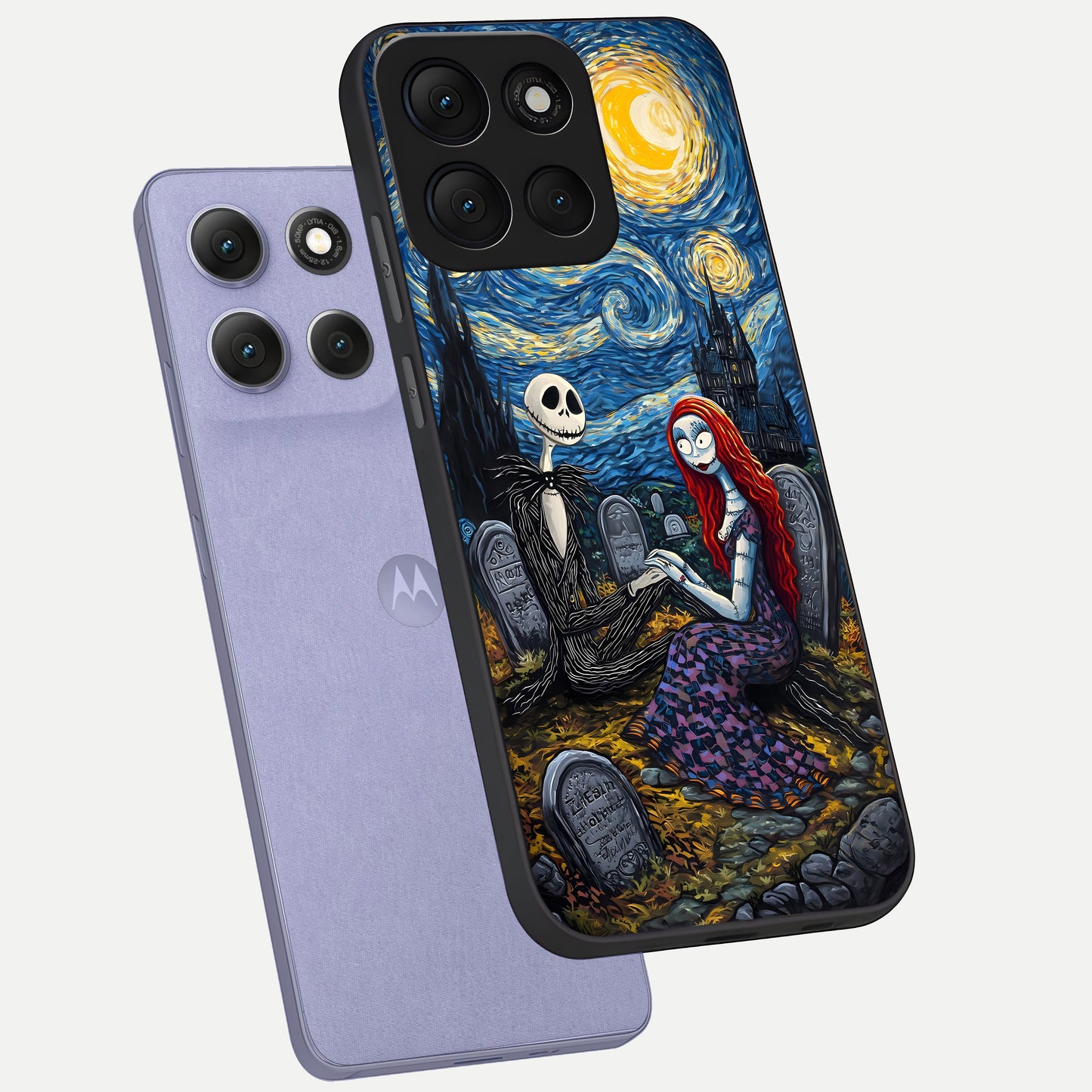  Eternal Night Love phone case For Moto G86 Power showing premium glass back cover with detailed artwork