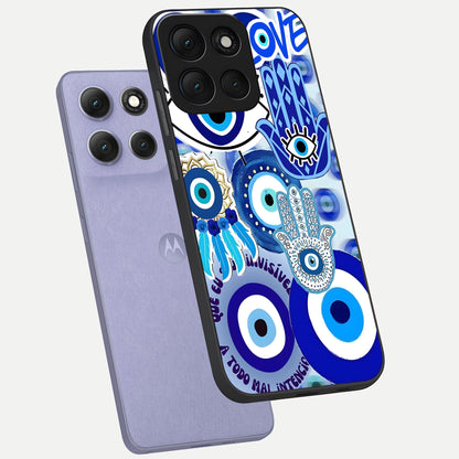  Evil Eyes Dream phone case For Moto G86 Power showing premium glass back cover with detailed artwork