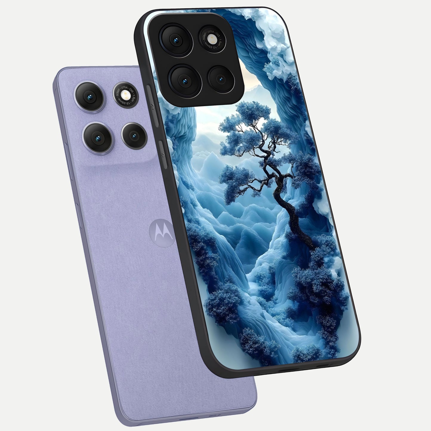  Frozen Serenity Gate phone case For Moto G86 Power showing premium glass back cover with detailed artwork