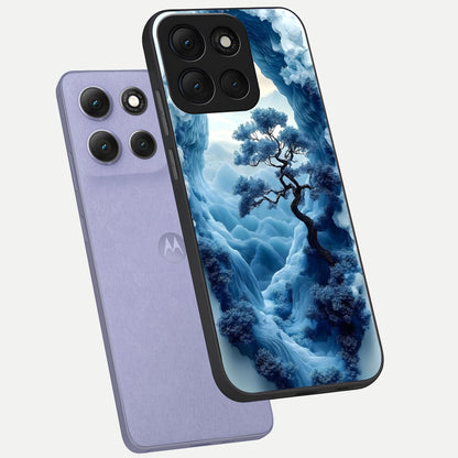  Frozen Serenity Gate phone case For Moto G86 Power showing premium glass back cover with detailed artwork