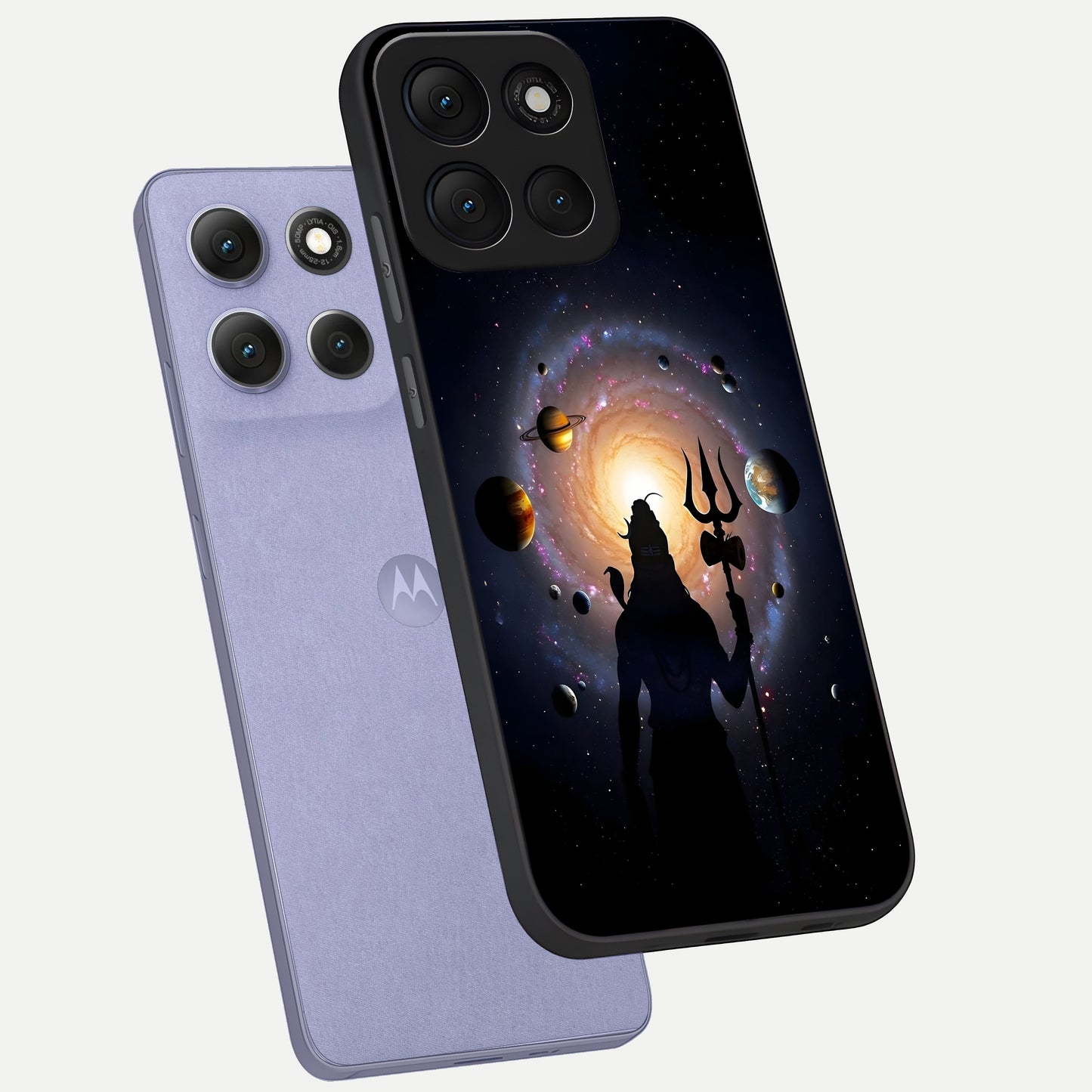  Galactic Shiva Vision phone case For Moto G86 Power showing premium glass back cover with detailed artwork