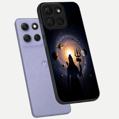  Galactic Shiva Vision phone case For Moto G86 Power showing premium glass back cover with detailed artwork