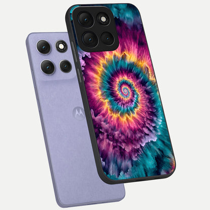  Galactic Spiral Burst phone case For Moto G86 Power showing premium glass back cover with detailed artwork