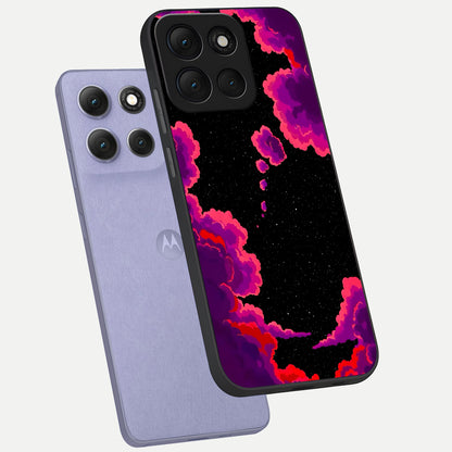 Galaxy Dream Frame phone case For Moto G86 Power showing premium glass back cover with detailed artwork