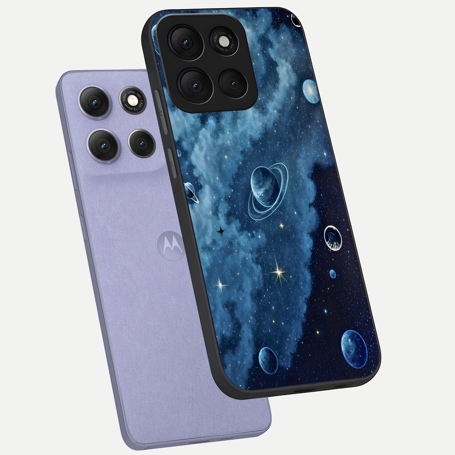  Galaxy Dream Space phone case For Moto G86 Power showing premium glass back cover with detailed artwork