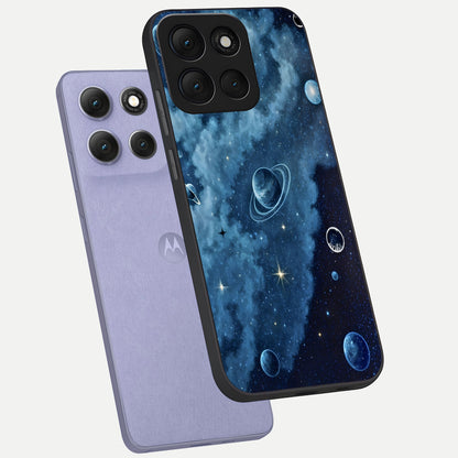  Galaxy Dream Space phone case For Moto G86 Power showing premium glass back cover with detailed artwork
