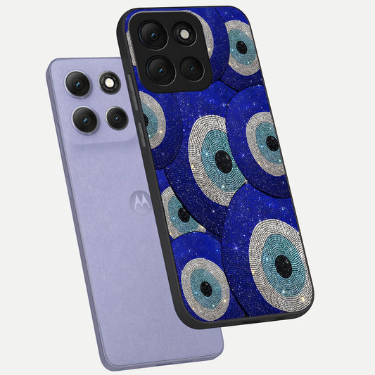  Galaxy Eye Flow phone case For Moto G86 Power showing premium glass back cover with detailed artwork