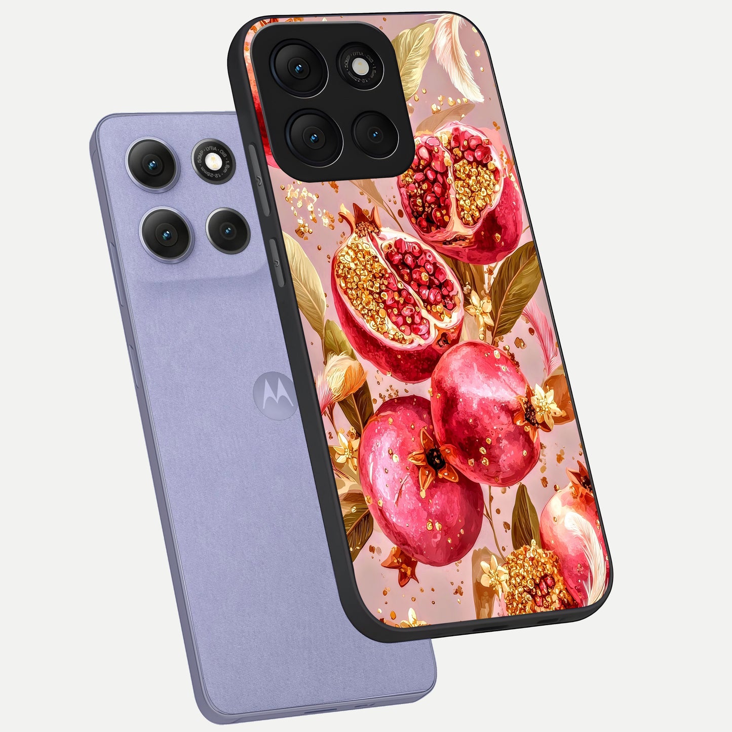  Golden Bloom Glow phone case For Moto G86 Power showing premium glass back cover with detailed artwork