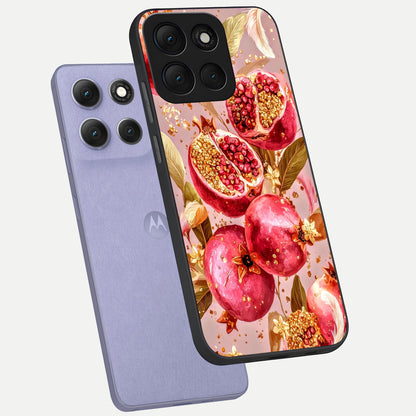  Golden Bloom Glow phone case For Moto G86 Power showing premium glass back cover with detailed artwork