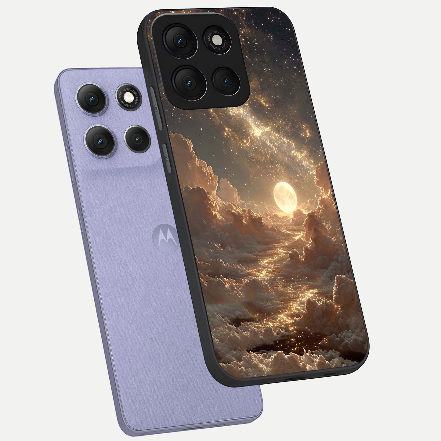  Golden Sky Dream phone case For Moto G86 Power showing premium glass back cover with detailed artwork