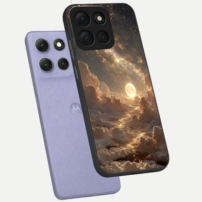  Golden Sky Dream phone case For Moto G86 Power showing premium glass back cover with detailed artwork