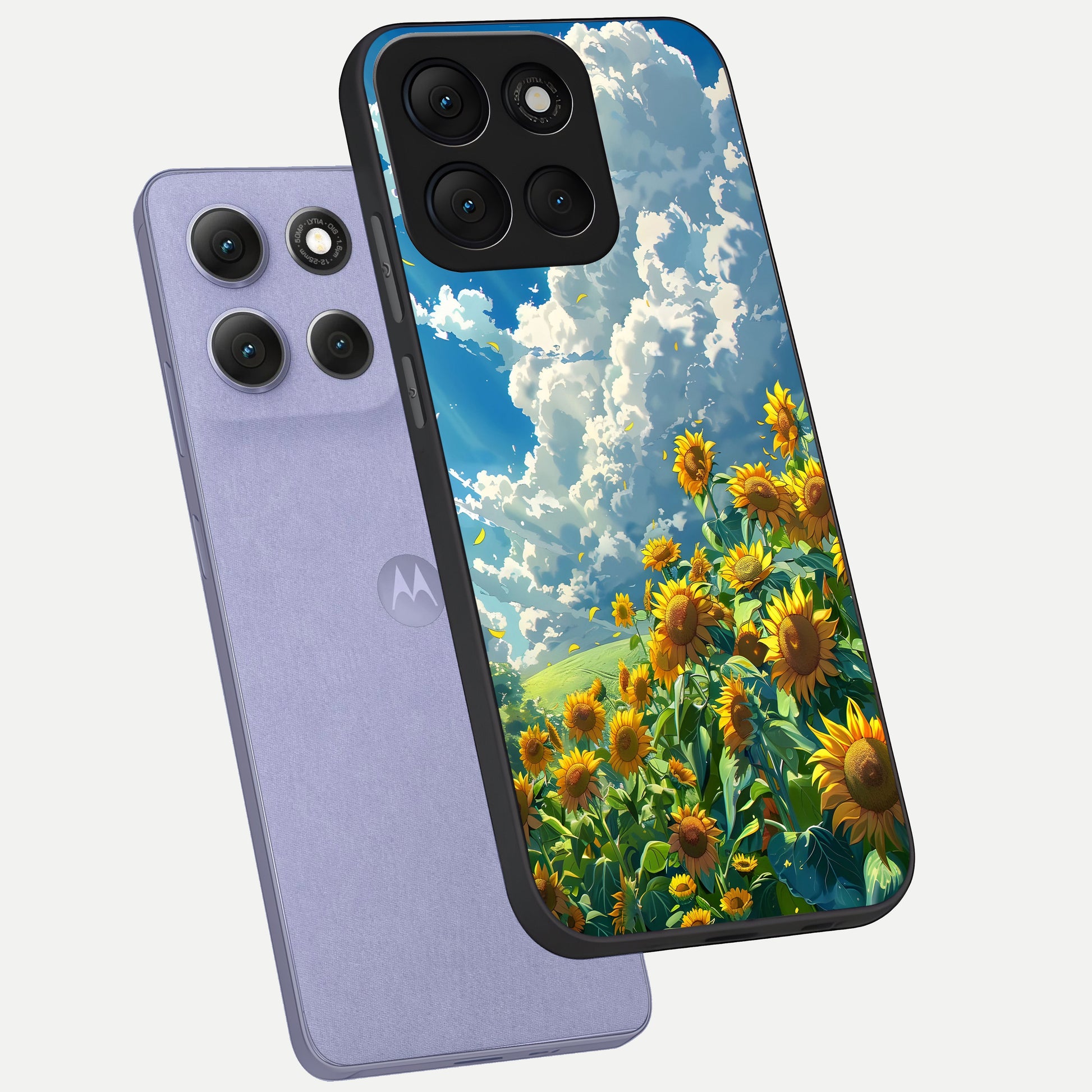  Golden Sun Glory phone case For Moto G86 Power showing premium glass back cover with detailed artwork