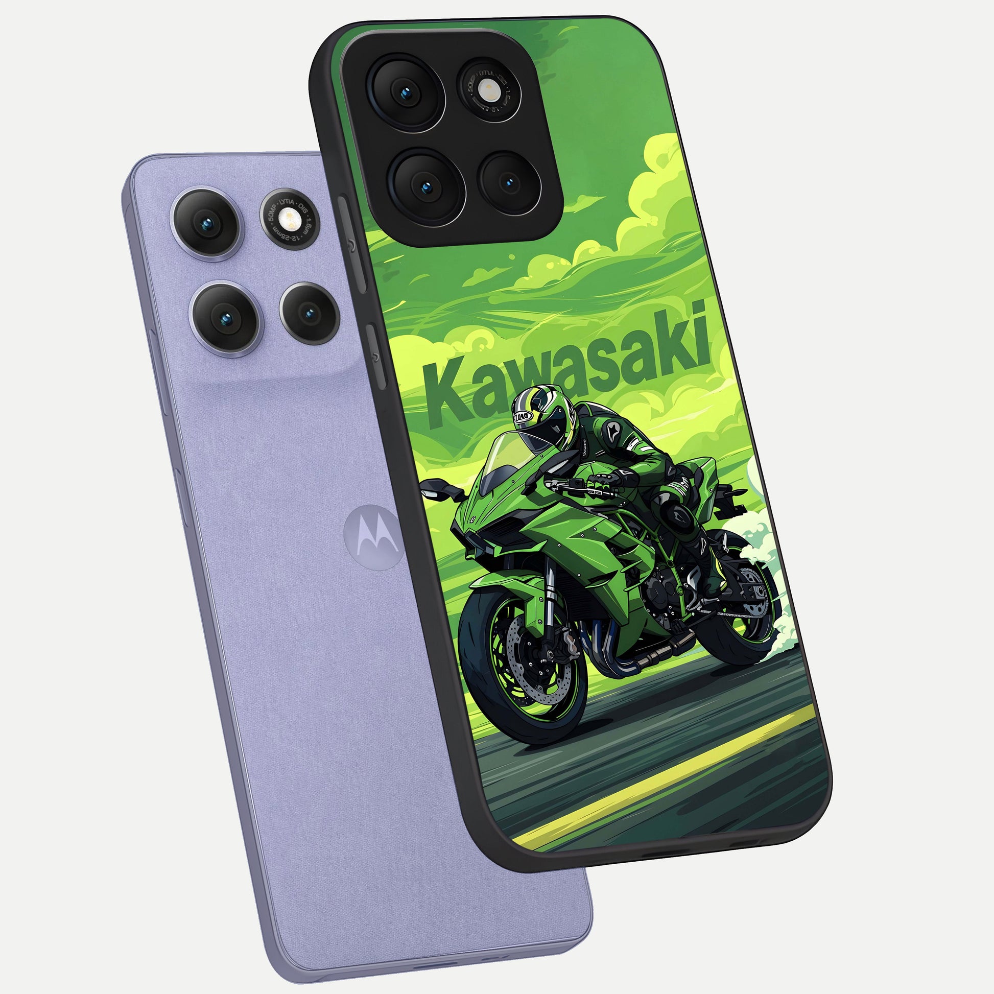  Greenery Sky phone case For Moto G86 Power showing premium glass back cover with detailed artwork