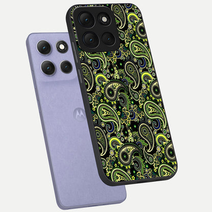  Green Lemon phone case For Moto G86 Power showing premium glass back cover with detailed artwork