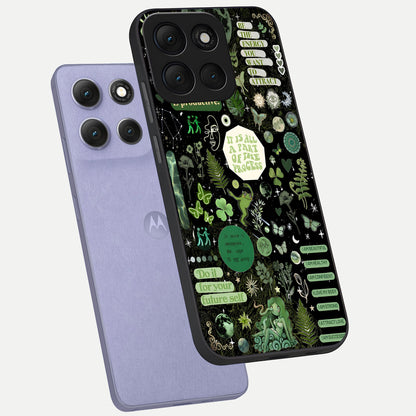  Green Mandala Pattern phone case For Moto G86 Power showing premium glass back cover with detailed artwork