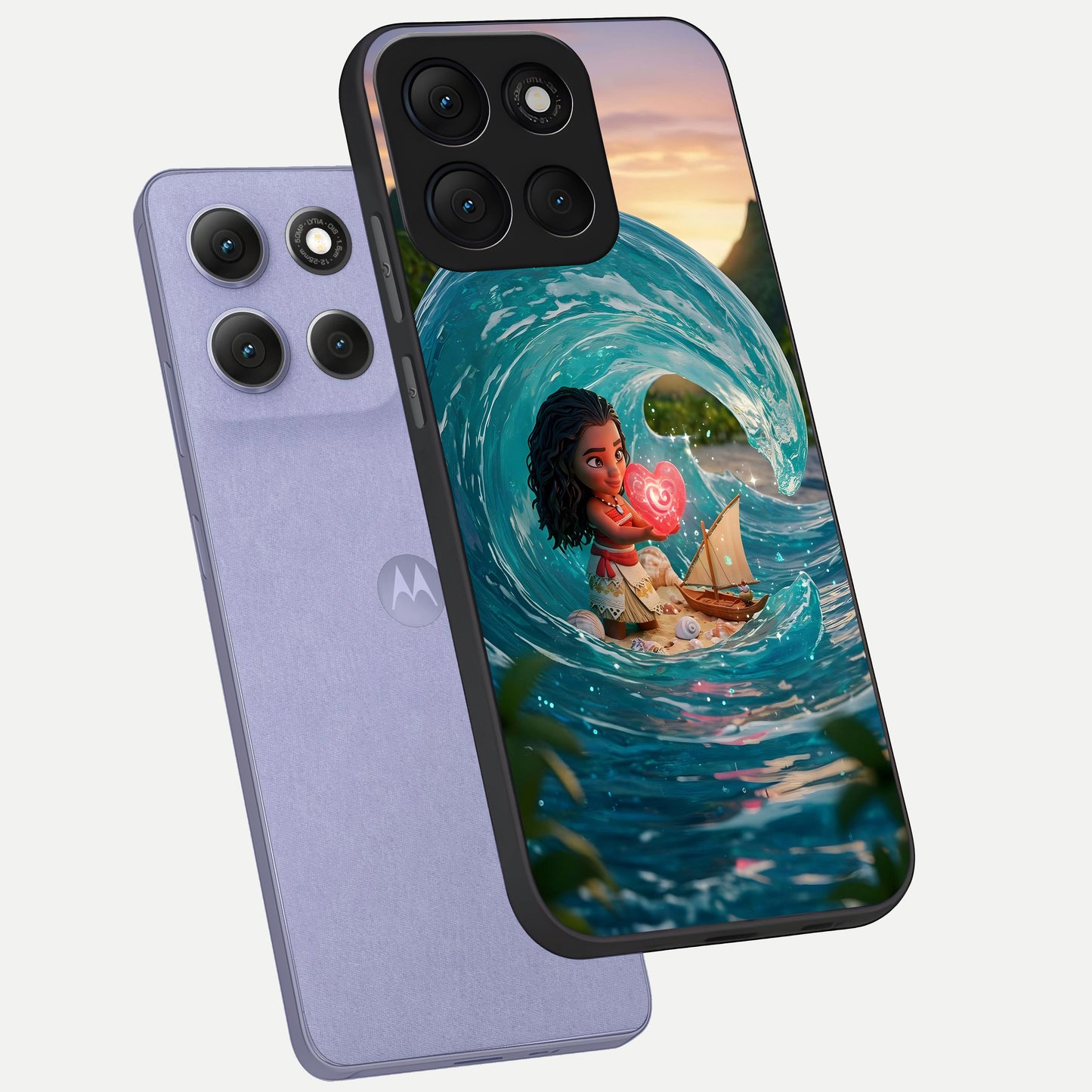  Heart of Ocean phone case For Moto G86 Power showing premium glass back cover with detailed artwork