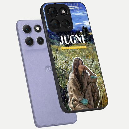  Jugni Soul Vibes phone case For Moto G86 Power showing premium glass back cover with detailed artwork