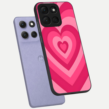  Layered Love Hearts phone case For Moto G86 Power showing premium glass back cover with detailed artwork