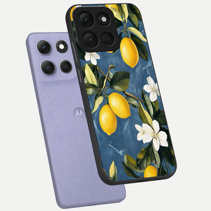  Lemon Dream Garden phone case For Moto G86 Power showing premium glass back cover with detailed artwork