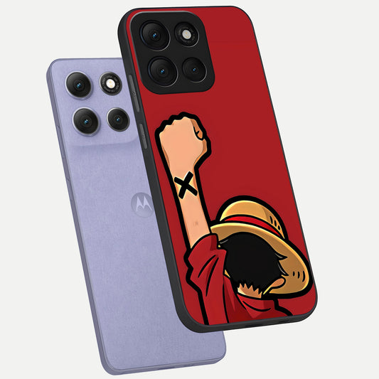  Luffy X Spirit phone case For Moto G86 Power showing premium glass back cover with detailed artwork