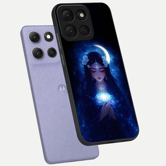  Mystic Moon Queen phone case For Moto G86 Power showing premium glass back cover with detailed artwork