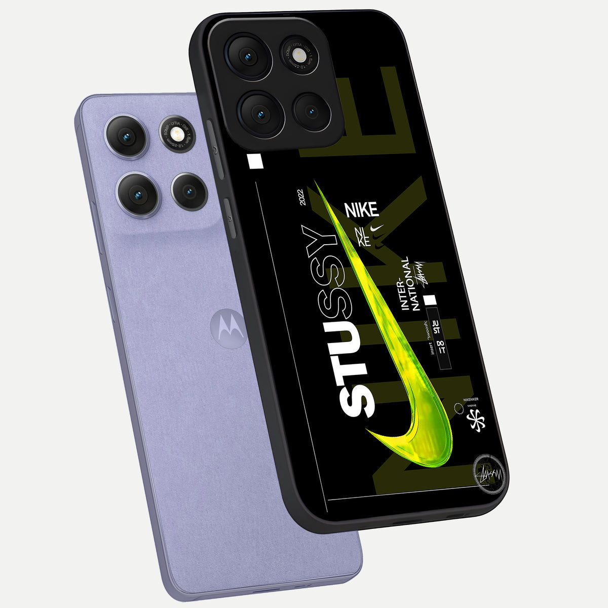  Neon Street Edition phone case For Moto G86 Power showing premium glass back cover with detailed artwork