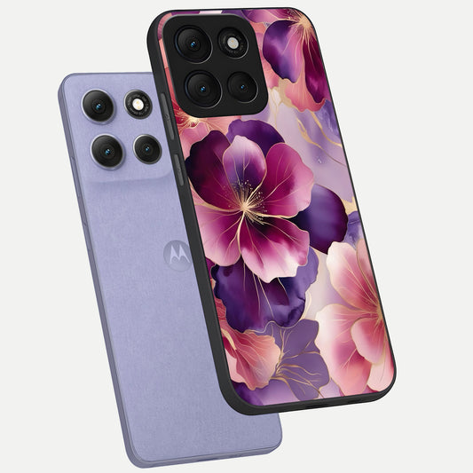  Pink Bouquet Florals phone case For Moto G86 Power showing premium glass back cover with detailed artwork