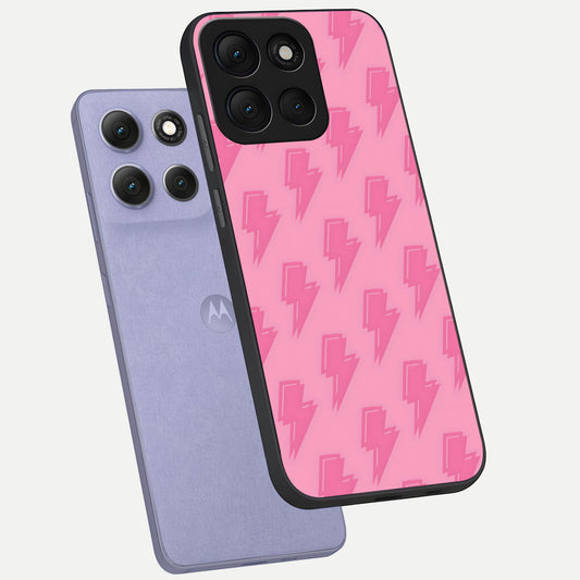  Pink Moo Magic phone case For Moto G86 Power showing premium glass back cover with detailed artwork
