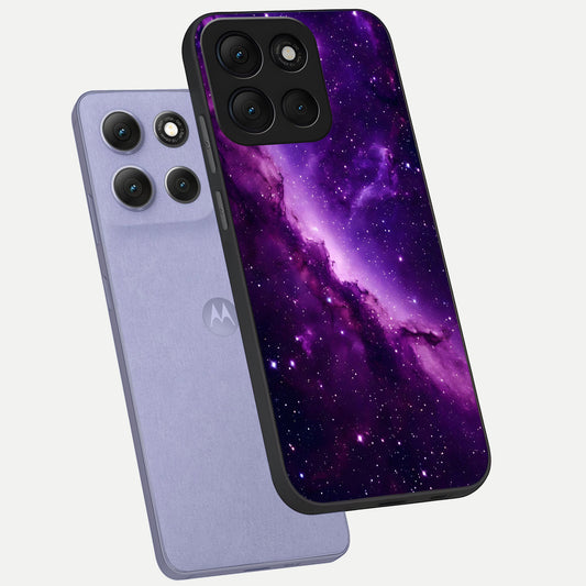  Purple Shade Sky phone case For Moto G86 Power showing premium glass back cover with detailed artwork