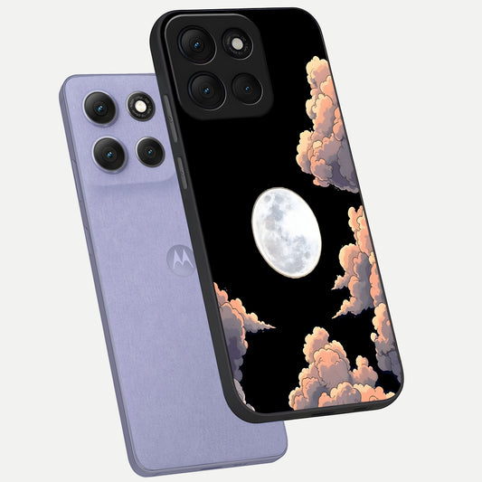  Shade Cloud Moon phone case For Moto G86 Power showing premium glass back cover with detailed artwork