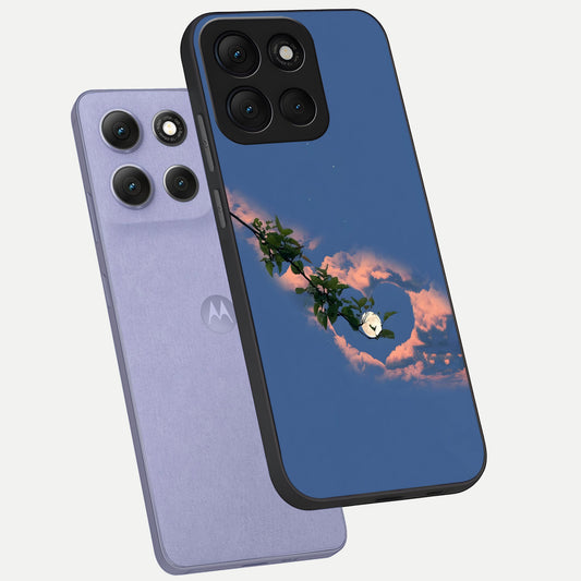  Sky Under Tree phone case For Moto G86 Power showing premium glass back cover with detailed artwork
