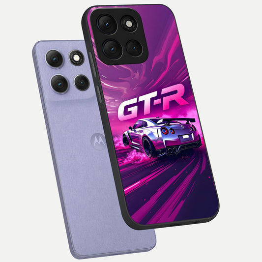  Speed Drift Legend phone case For Moto G86 Power showing premium glass back cover with detailed artwork