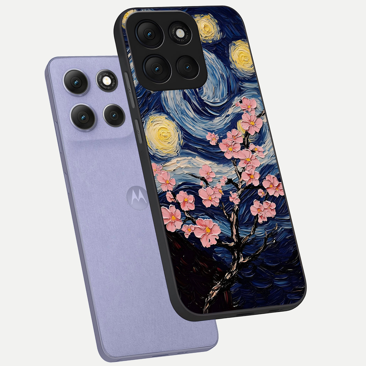  Van Gogh Scenery phone case For Moto G86 Power showing premium glass back cover with detailed artwork