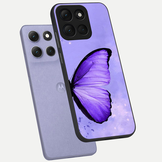  Violet Dream Wing phone case For Moto G86 Power showing premium glass back cover with detailed artwork