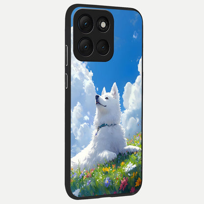  Blissful Cloud Pup back cover For Moto G86 Power slim fit glass case with vibrant aesthetic design