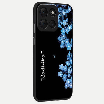  Blue Petal Dream Custom Name back cover For Moto G86 Power slim fit glass case with vibrant aesthetic design