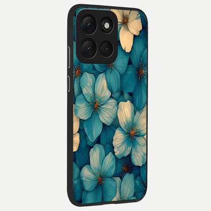  Blue Shade Floral back cover For Moto G86 Power slim fit glass case with vibrant aesthetic design