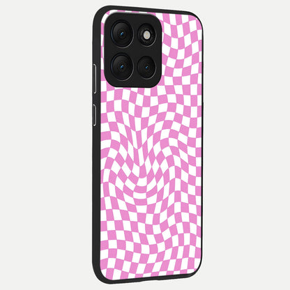  Bubblegum Check Wave back cover For Moto G86 Power slim fit glass case with vibrant aesthetic design