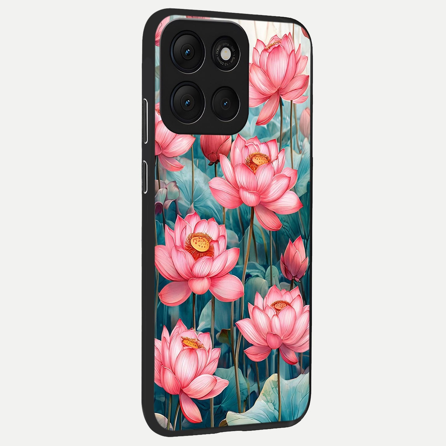  Celestial Pink Lotus back cover For Moto G86 Power slim fit glass case with vibrant aesthetic design