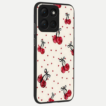  Cherry Heart Bow back cover For Moto G86 Power slim fit glass case with vibrant aesthetic design
