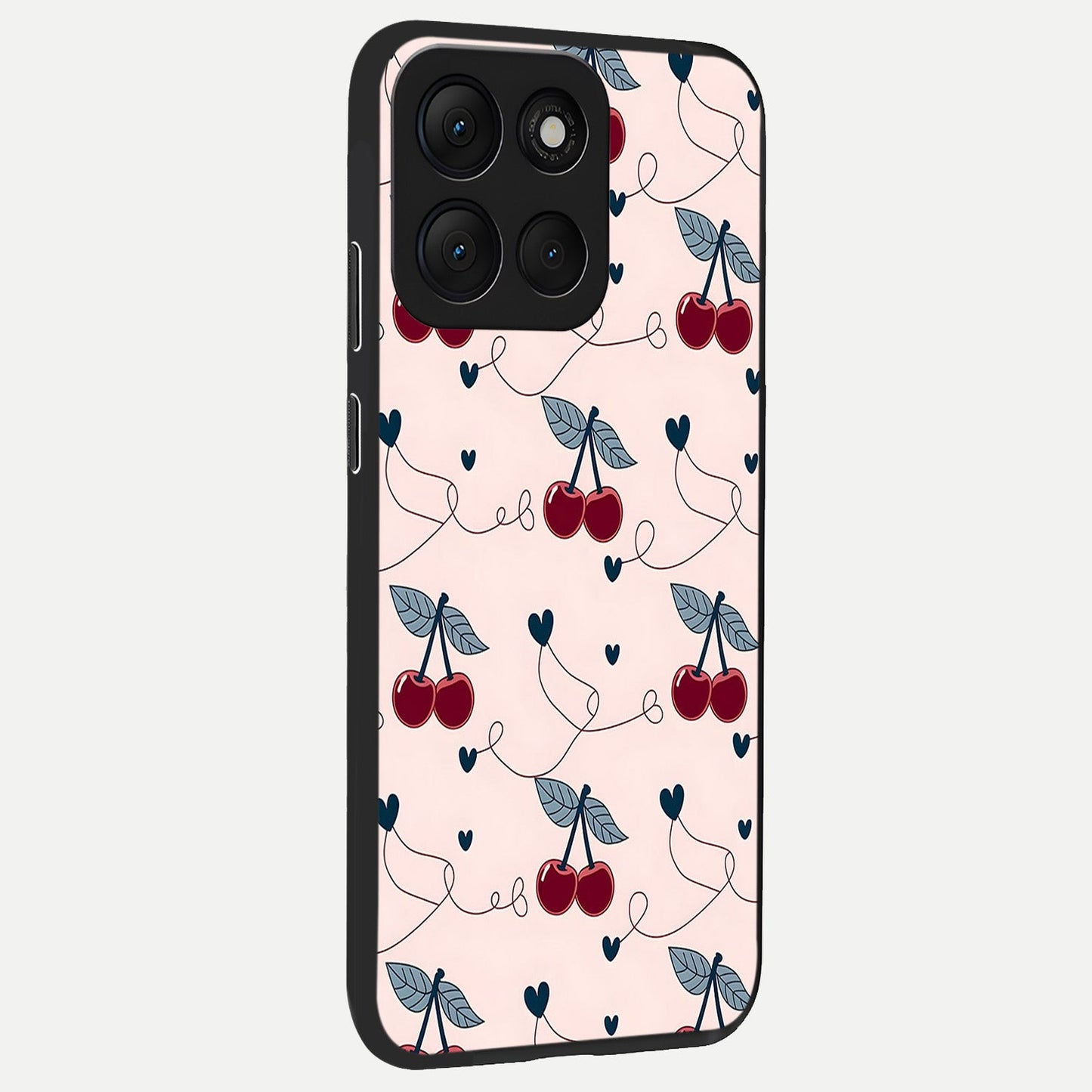  Cherry Heart Line back cover For Moto G86 Power slim fit glass case with vibrant aesthetic design
