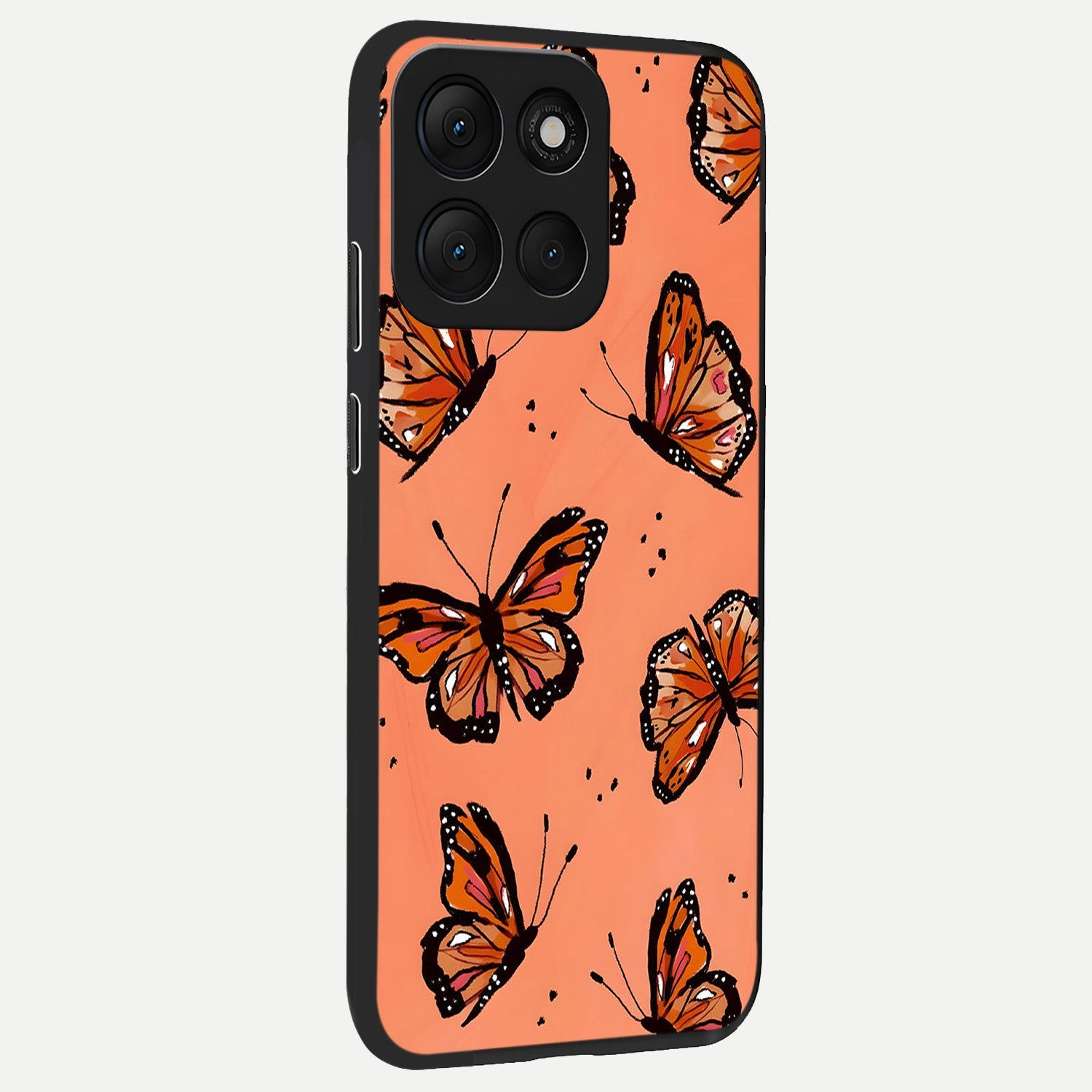  Coral Wing Butterfly back cover For Moto G86 Power slim fit glass case with vibrant aesthetic design